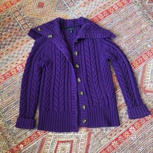 Cable Knit Shawl Cardigan